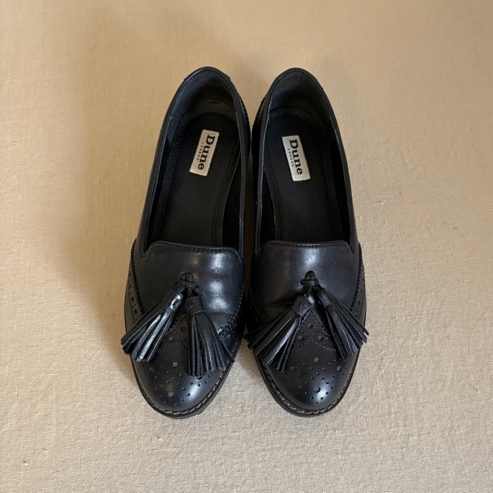 Dune London Black Leather Tassel Loafers 7 - Picture 3 of 8